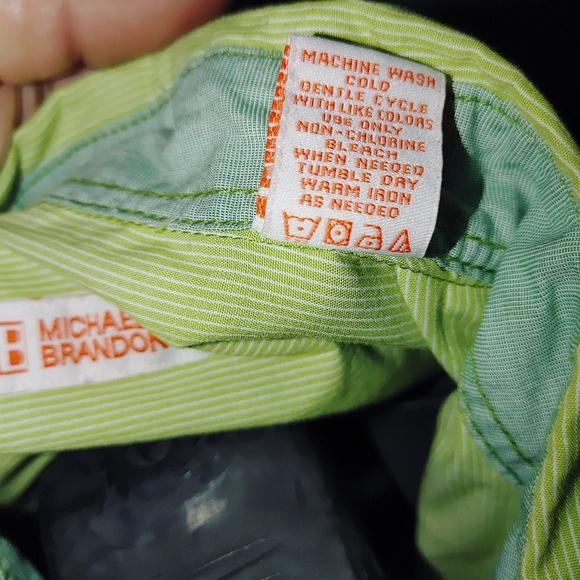 Mens Green Button Down Collard Dress Shirt - Picture 2 of 8